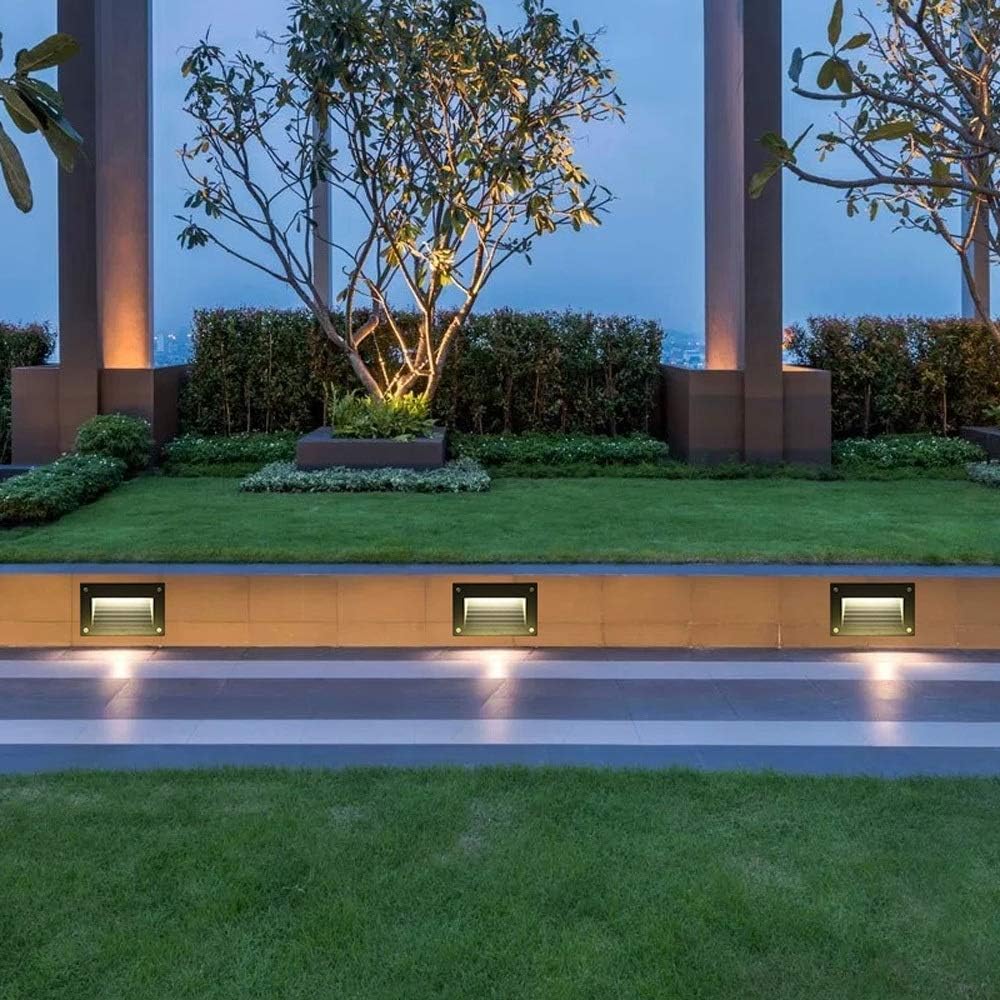 Recessed LED Lawn Light Embedded Underground Spotlight Park Outdoor Waterproof Staircase Step Lanterns Square Floor Lamp Embedded 4.8cm Integrated (Color : Warm Light)