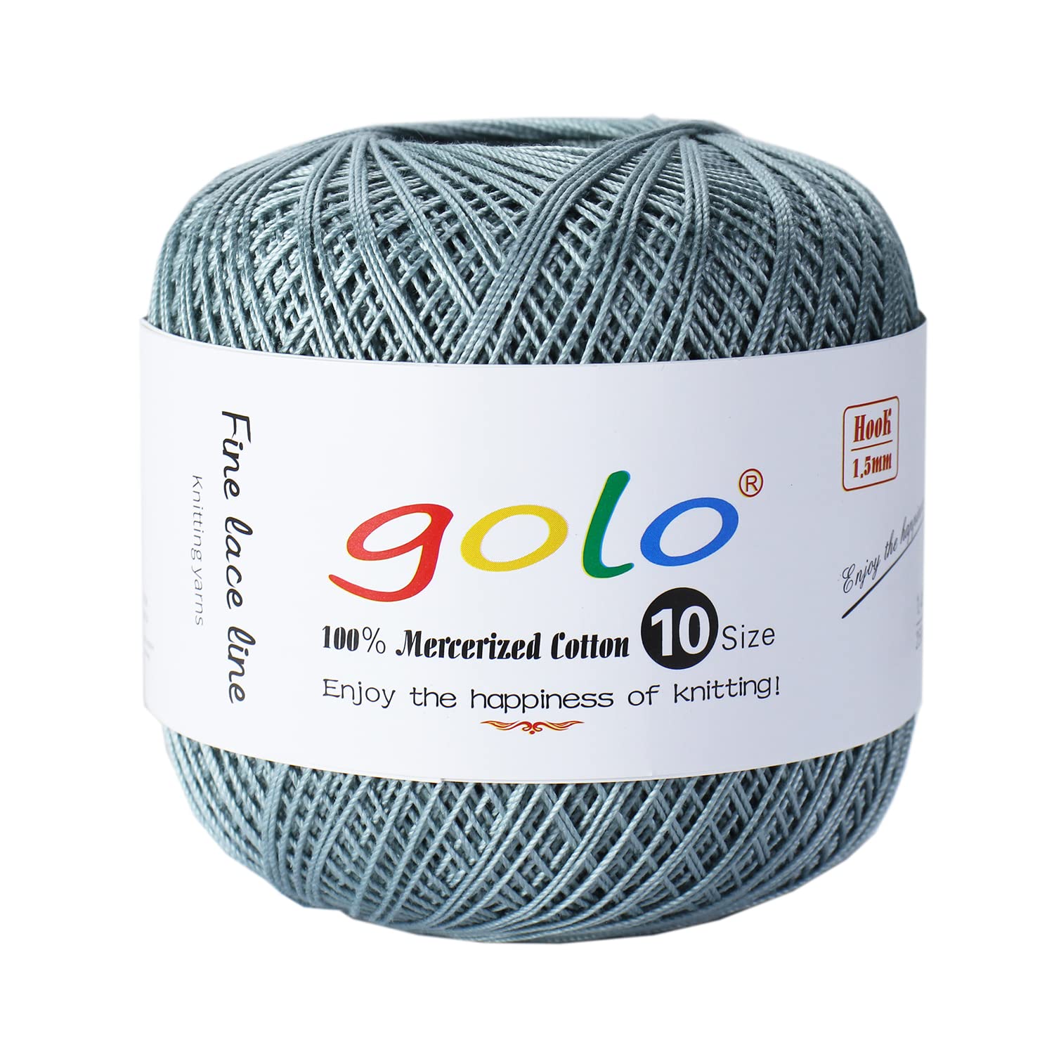 golo Cotton Crochet Thread Balls Size 10 Cotton Knitting Thread Yarn for Crochet Grayish Green 616
