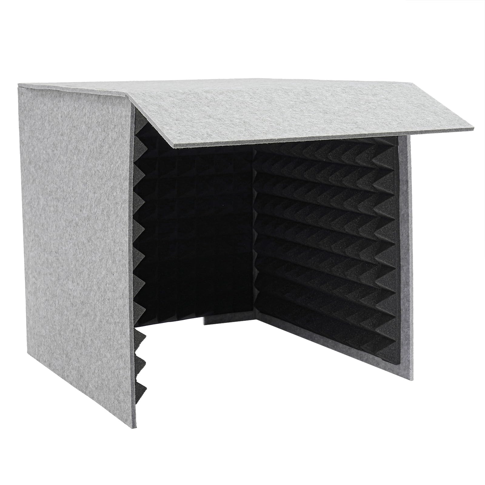Cubierta de aislamiento acústico de escritorio para micrófono y área de grabación, protección de absorción de sonido portátil de estudio con espuma de 50 mm y paneles de sonido de 12 mm de grosor para