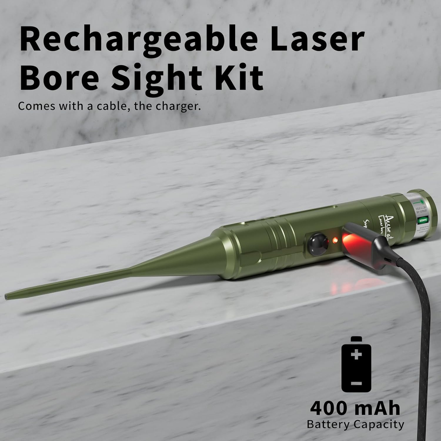 Rechargeable Bore Sight Laser Kit: Green/Red Laser Boresighter with 50 Adapters Fit for All Gun(0.17 to 12GA) - Multiple Caliber Quick Zeroing for Rifle Pistol - Shooter Essential