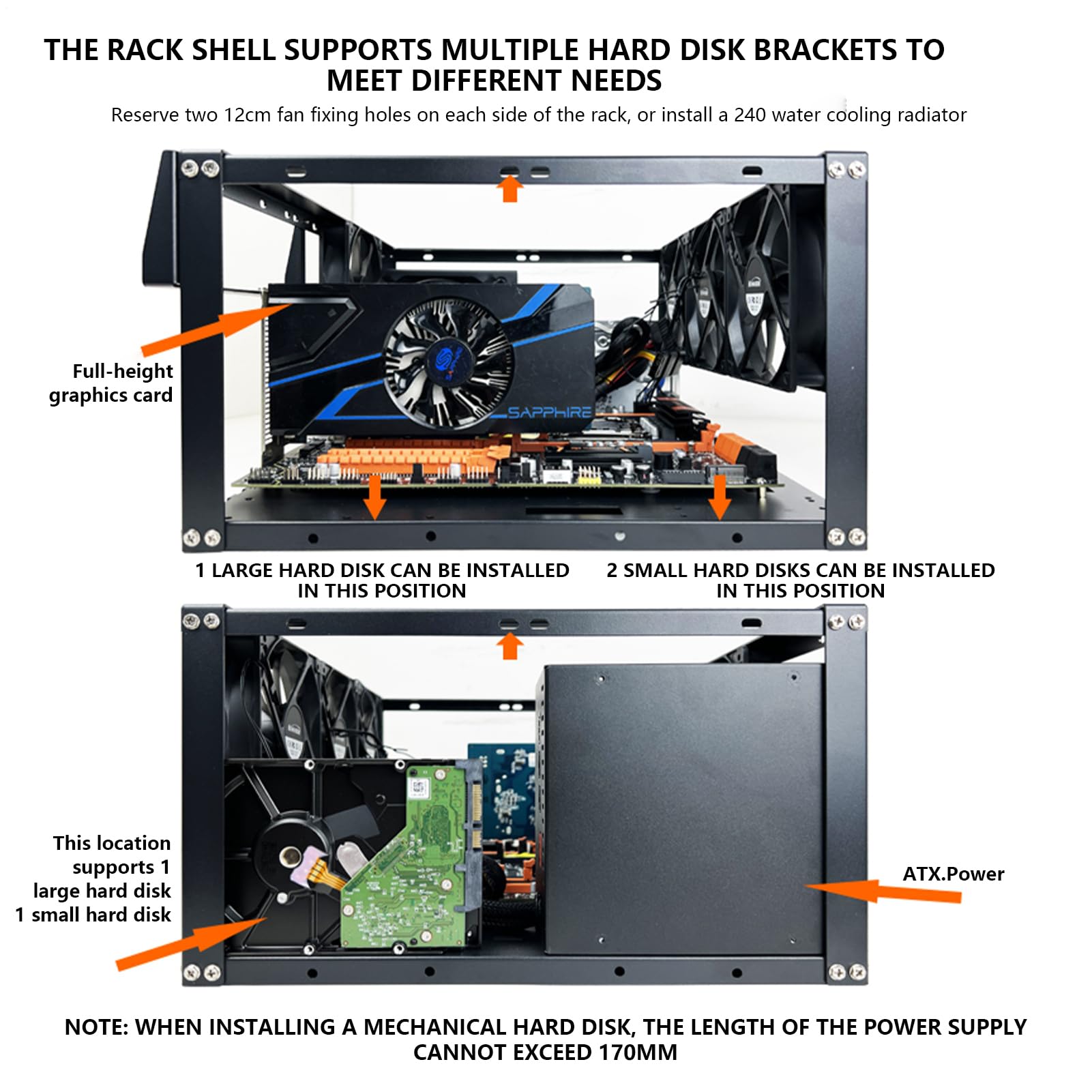 Rack per chassis aperto impilabile: rack di montaggio a aperto | mensola modulare per apparecchiature di rete | Supporto per server resistente per impostazioni hardware o gestione dello chas