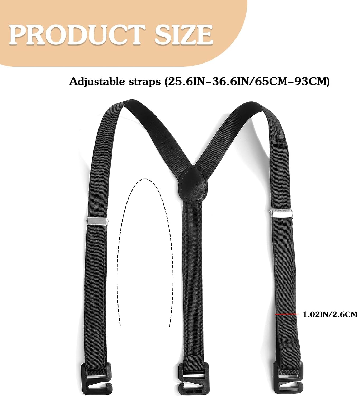 Hidden Suspenders for Men Adjustable Elastic Y-Back Suspenders with 3 Snap Loops for Work Hiking Skiing