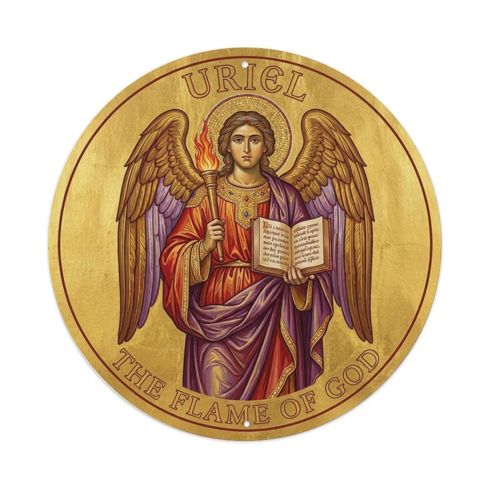 The Flame of God Archangel Uriel Divine Light Metal Tin Sign