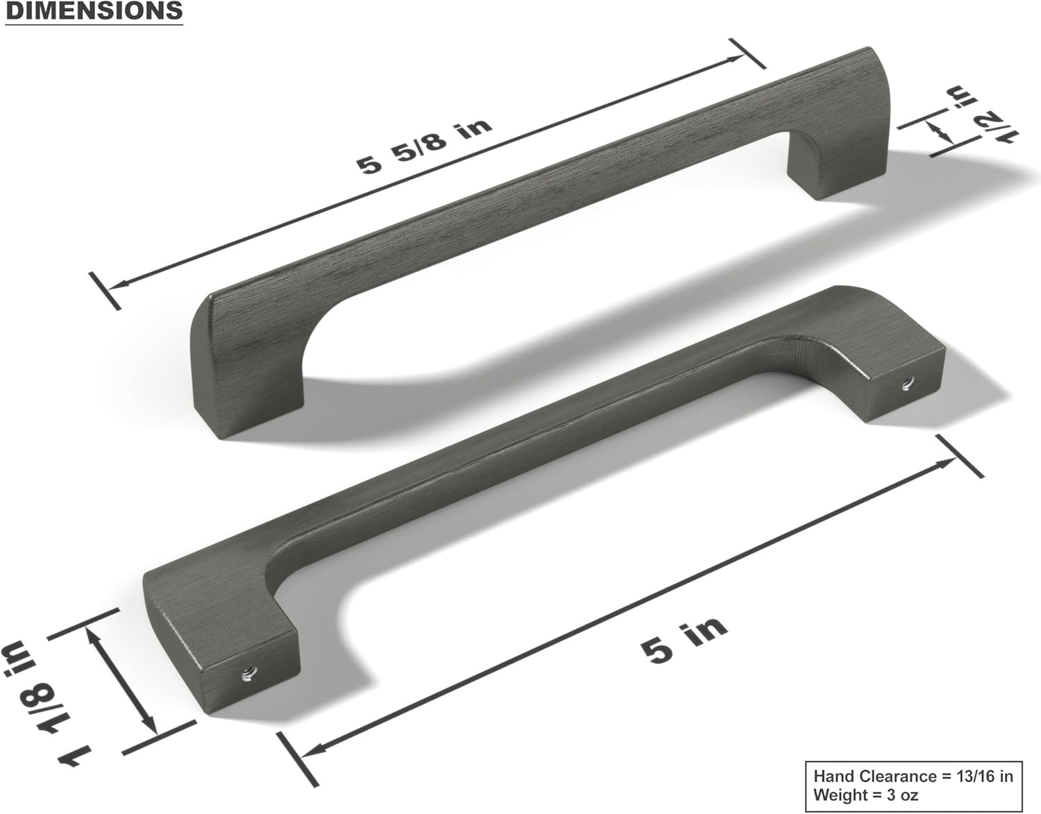 | 10 Pack Gun Metal 5 Inch Hole Center | Solid Metal Cabinet Handles Bathroom Home Decor Drawer Pulls | Stainless Metal Kitchen Cabinet Handles | Etna Collection