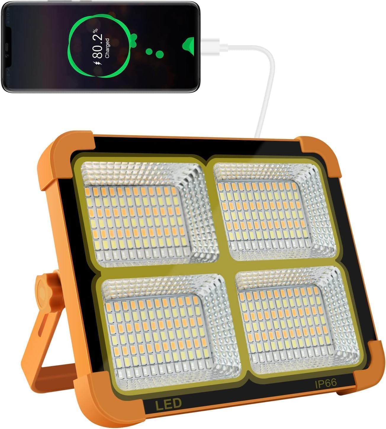 Solar LED Flood Light, 100W, 16500mAh Rechargeable, Waterproof | IP65 waterproof, remote control, dusk-to-dawn sensor. For farms, garages, yards, gardens, camping, security.-image-28