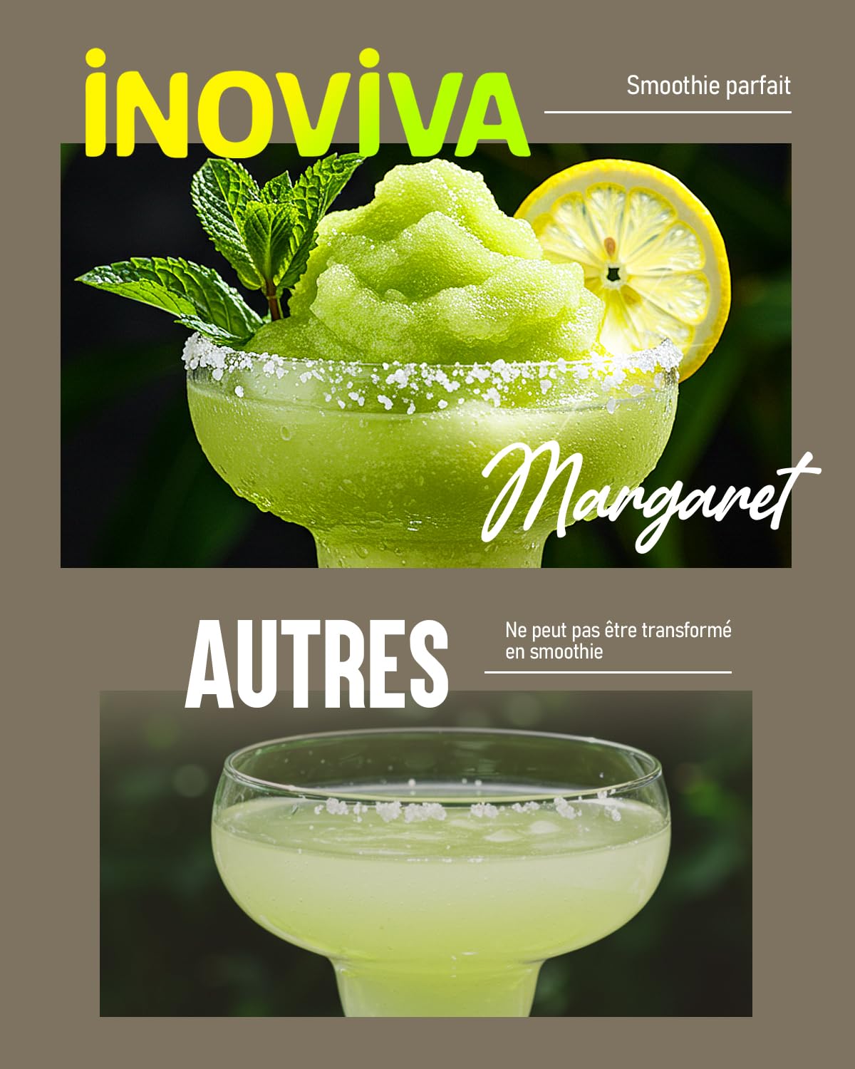 INOVIVA Machine à Granités 2,6 L,Slush Machine sans Glace, Granités à Domicile avec Autonettoyage, 5 Modes Préréglés, Slushies, Milkshakes, Frappés et Cocktails Congelés