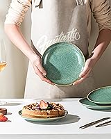 Vista 4 de HENXFEN LEAD Platos de porcelana para postre, ensalada de 8 pulgadas, para aperitivos, aperitivos, panqueques, aptos para lavavajillas, microondas