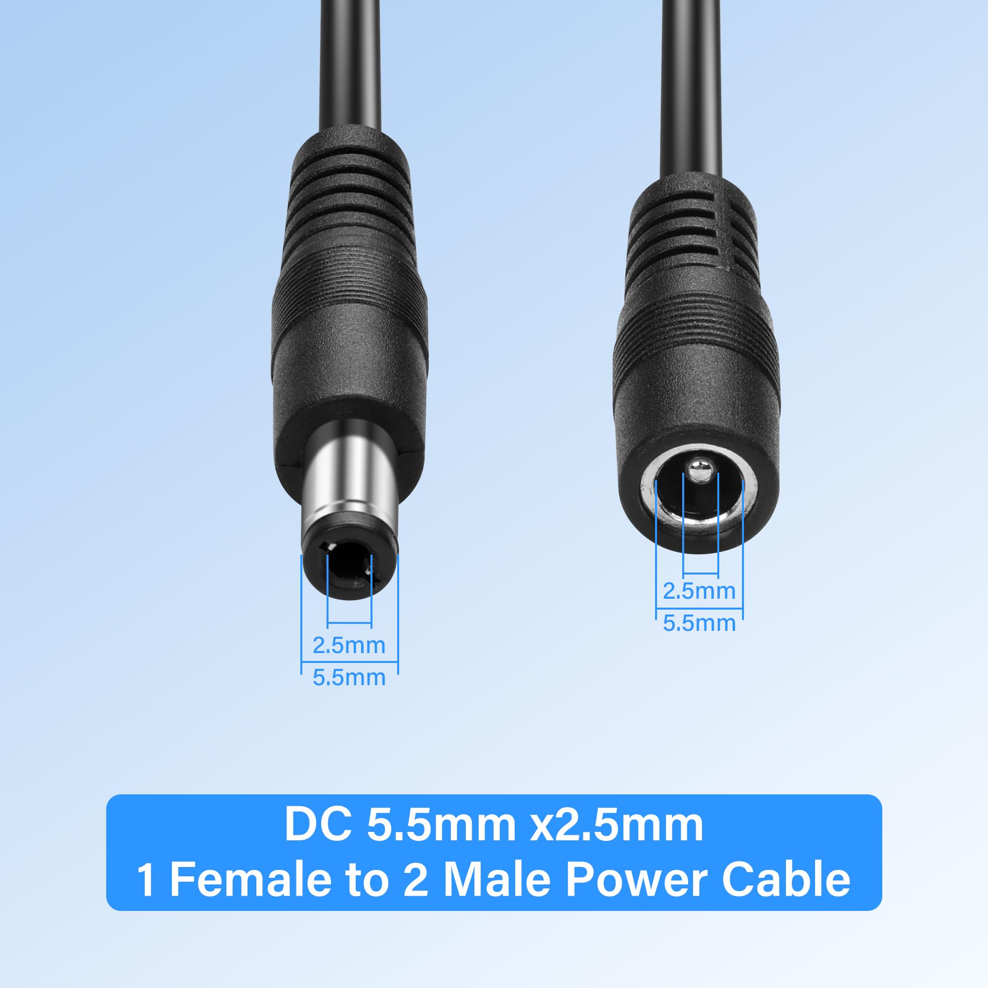 DC 1 zu 4 Power Split Splitter Kabel 5,5*2,1mm für... - Viceal