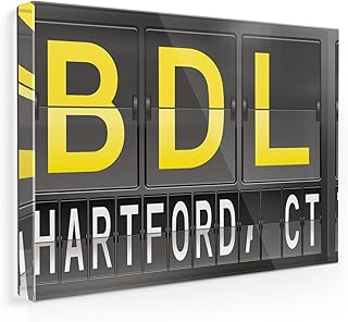 Fridge Magnet BDL Airport Code for Hartford, CT - NEONBLOND