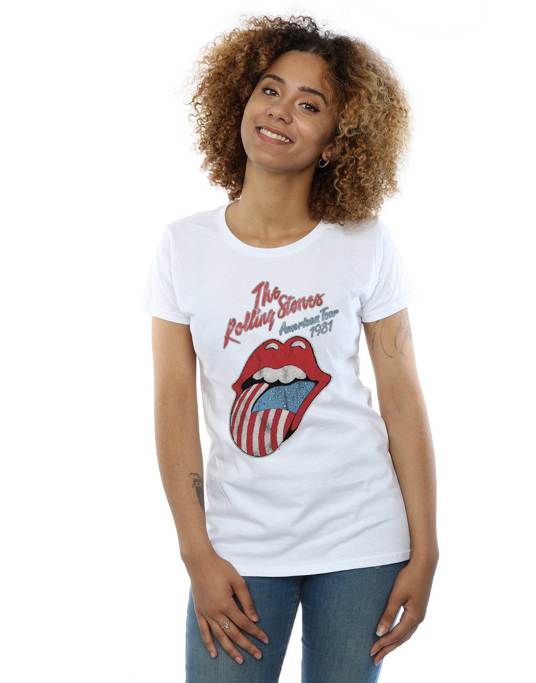 Rolling Stones Women's American Tour 81 T-Shirt X-Large White
