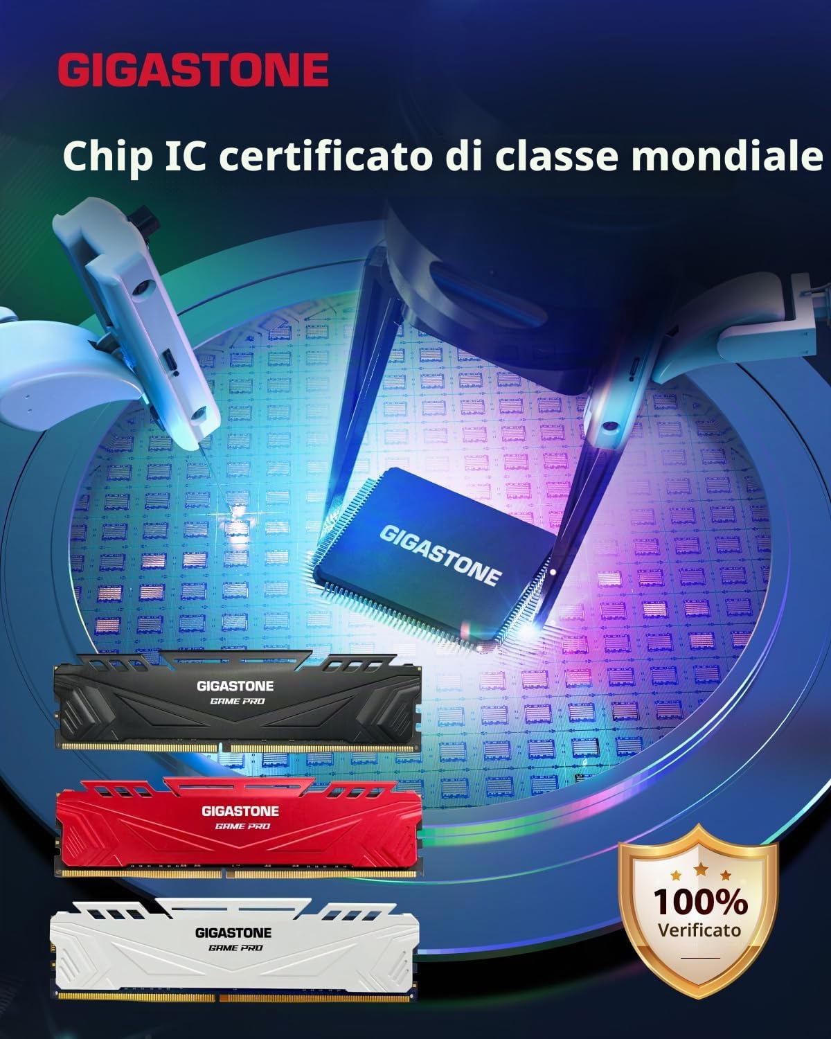【DDR4 RAM】GIGASTONE Game PRO 32GB Kit(2x16GB) DDR4 3200MHz PC4-25600 CL 16-18-18-40 Intel XMP 2.0 AMD Ryzen 1.35V UDIMM 288pin Unbuffered Non ECC Ideale PC Desktop alta prestazione Memoria-Nero