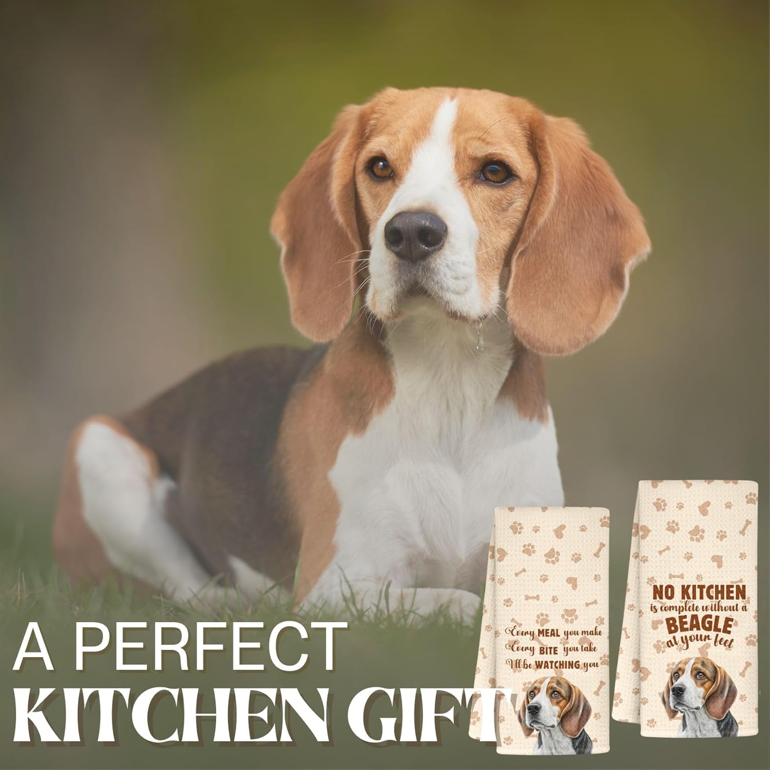 InnoBeta Beagle Gifts, Kitchen Towel 2 Pack with Beagle, 16x24 in Microfiber Dish Tea Towel, Hand Towel Gifts for Housewarming, Birthday, Christmas - Image 7