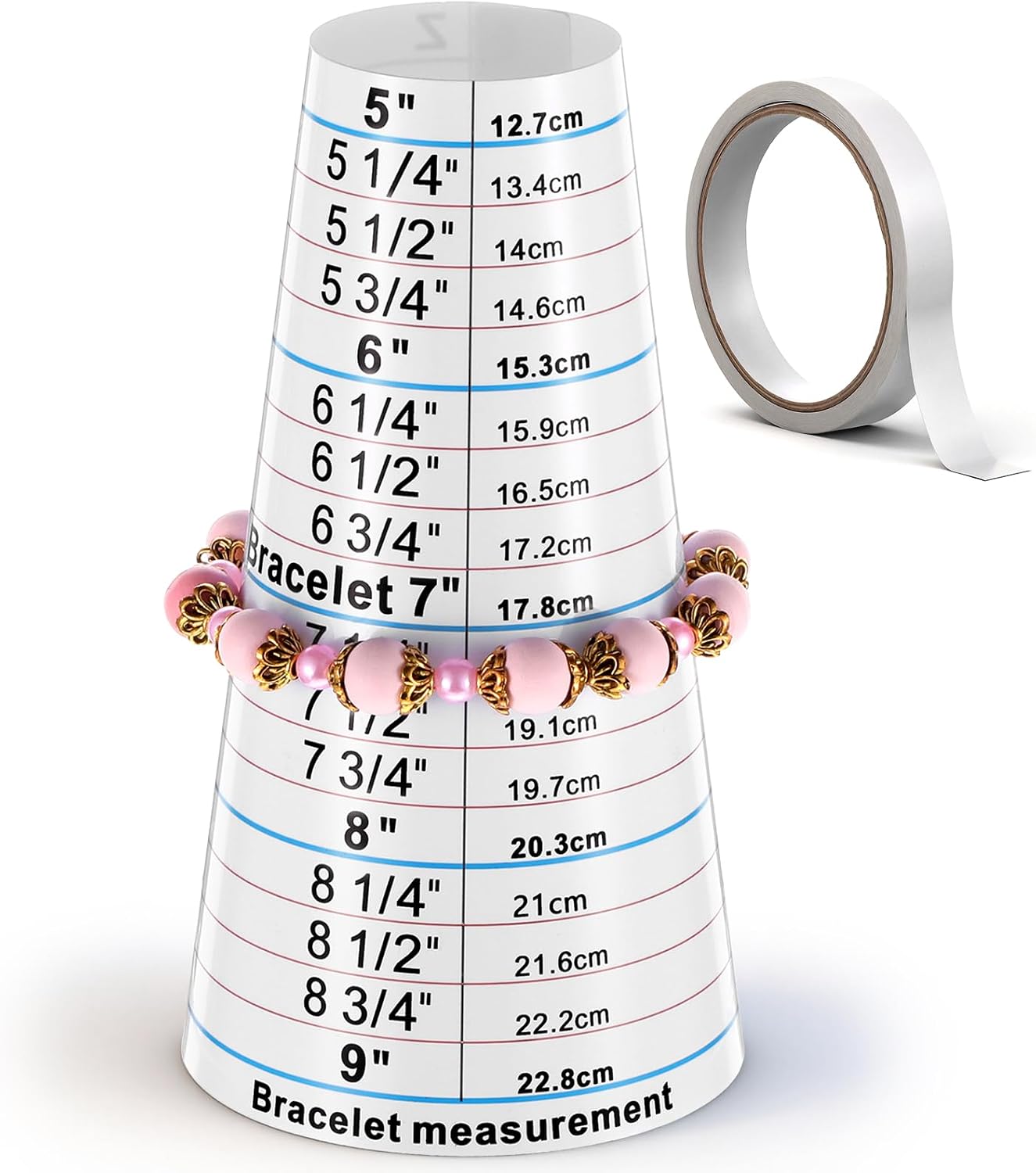 QFGasre Bracelet Sizer Measuring Tool Bracelet Mandrel 5-9” Plastic Jewelry Making Tool Wrist Sizer Mandrel Measurer Bangle Gauge Sizers for Jewelry Necklace Sizing Making Portable Travel Friendly