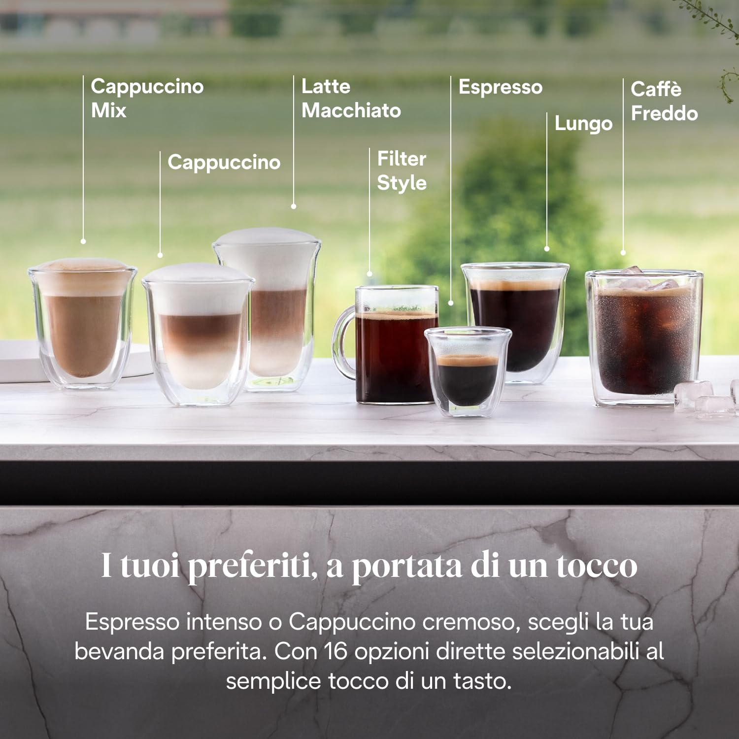 De’Longhi Rivelia – Perfetto Macchina da Caffè Automatica, LatteCrema Montalatte Automatico, 16 Bevande in un Solo Tocco, Display Touch a Colori, Contenitori Intercambiabili, Grigio (EXAM440.55.G) - 5