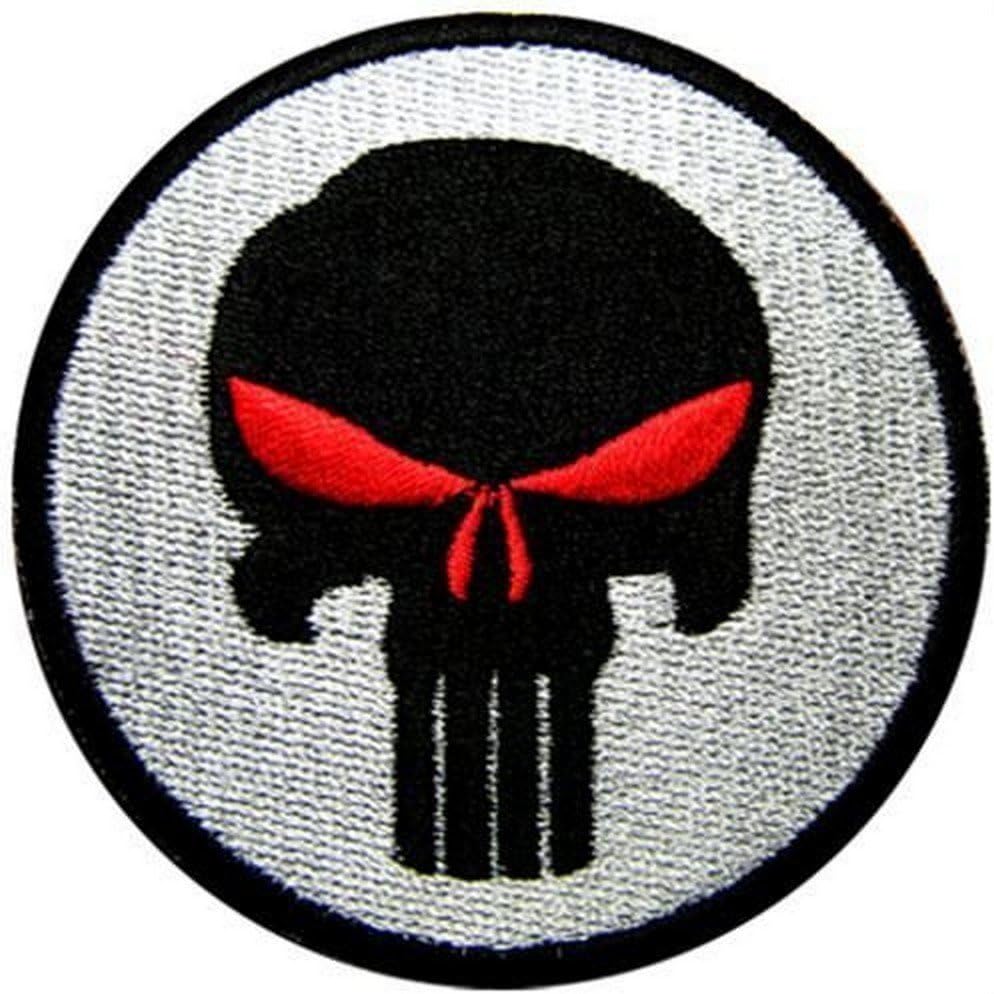 Punisher Red Eyes Skull Seal Navy Sniper Paintball Guns Embroidered Iron on Patch