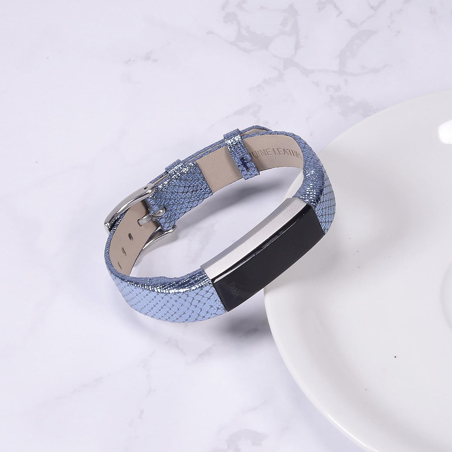 Henoda Replacemnt Leather Bands Compatible with Fitbit Alta/Fitbit Alta HR, Classic Genuine Leather Wristband, Small Large, No Tracker