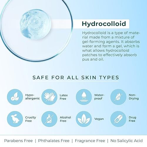 Miniatura 6 de Parches hidrocoloides para espinillas (hechos en Corea) elegibles para FSAHSA, veganos, hipoalergénicos, sin crueldad animal, calcomanías para el