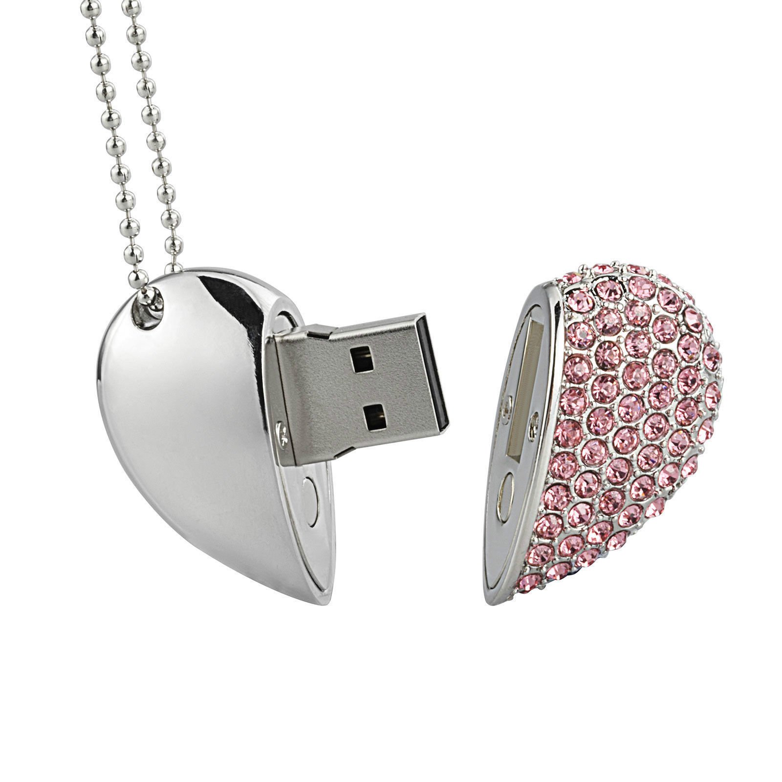 A Plus 10 Pezzi 8GB Chiavetta Memoria USB 2.0 Pen Drive Metal Heart Rosa