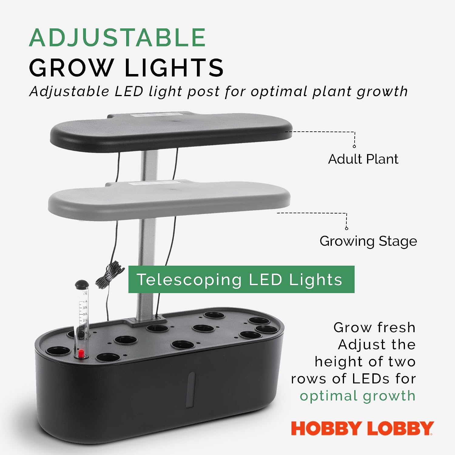 Smart 10 Pod Herb Garden Planter Indoor Kit for Growing Basil, Mint, Thyme & More - Self Watering Indoor Garden Hydroponics Growing System w/ Health Tracker - Low Maintenance Home Gardening Gifts