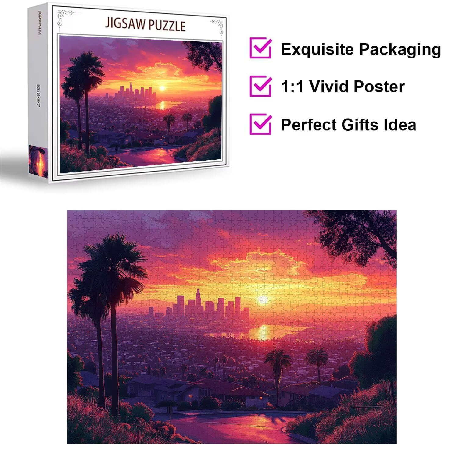 Puzzle 6000 Pezzi Città Puzzle Classici per Gioco Familiare, n-18 | Impossibile Puzzles, Intrattenimento Creativo, Rilassamento Intelligence, Regalo per Amore e Amico, Home Decor, Sole calante