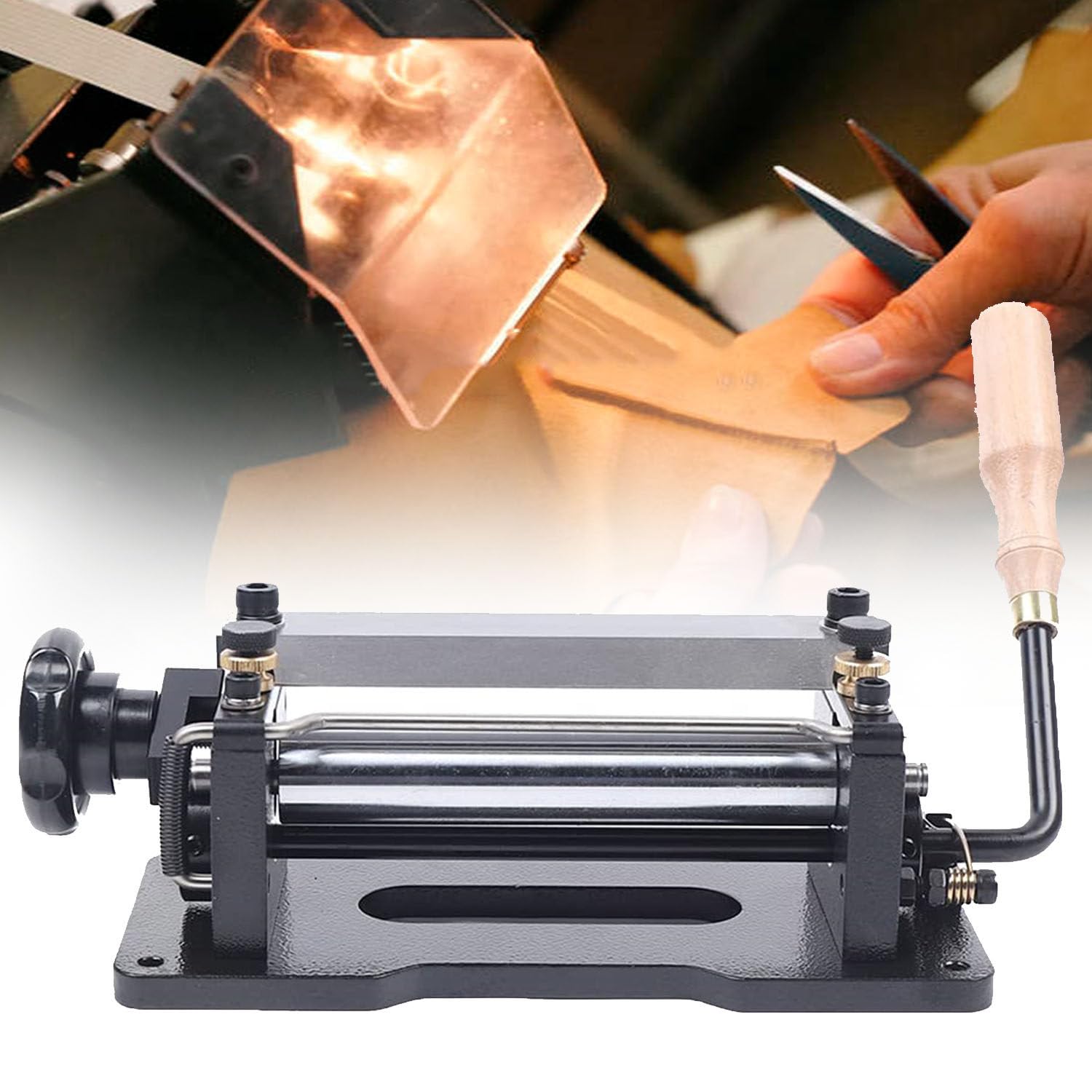 BOOZXCV Leather Thinning Machine, Skiver Peeler, Adjustable Cutting Thickness, Maximum Cutting Width 8cm, Ideal for Leather Crafting in Factory and Home Use