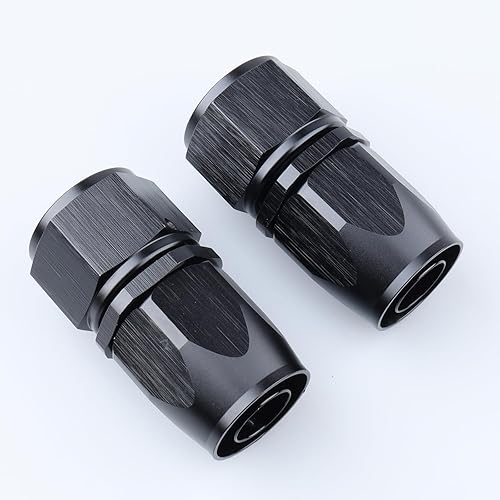 Miniatura 4 de AC PERFORMANCE -12 AN Montaje de extremo de manguera giratoria recta aluminio negro, paquete de 2