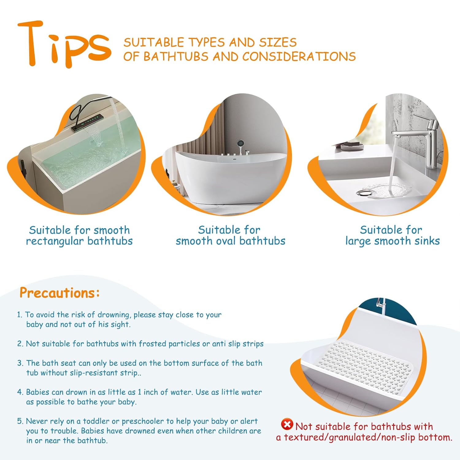 Baby Bath Seat for Babies 6 Months & Up Sitting Up, Non-Slip Baby Bath Chair with Suction Cup, Safe and Comfortable Portable Infant Bath Seat for Bathroom, Bathtub Tub, Easy to Clean (Grey)