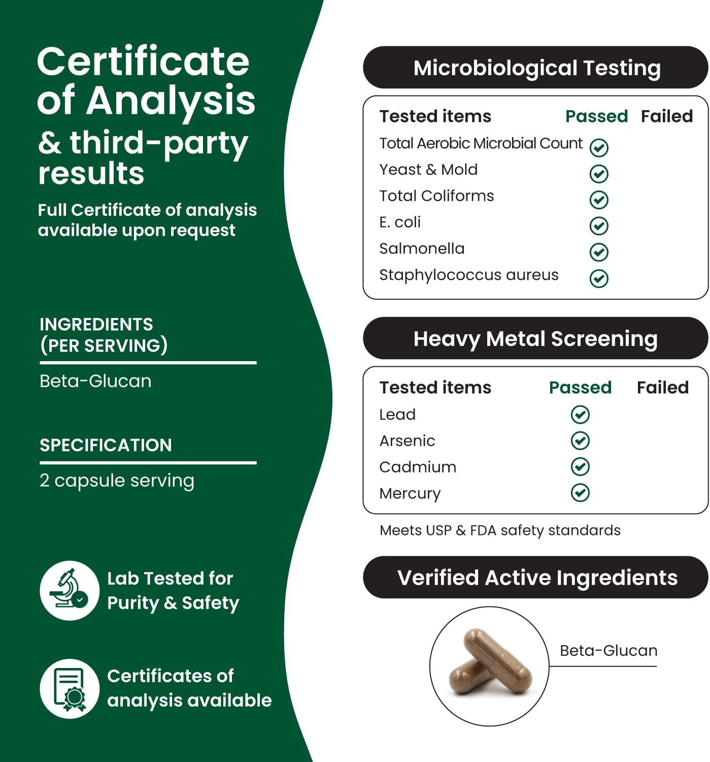 Nutriana Beta Glucan Supplements 1000mg – 1,3/1,6D Beta Glucan Capsules for Immune Support – Natural Beta Glucans Fiber Supplement – 60 Veggie Capsules (60 Count, Unflavored) - Image 6