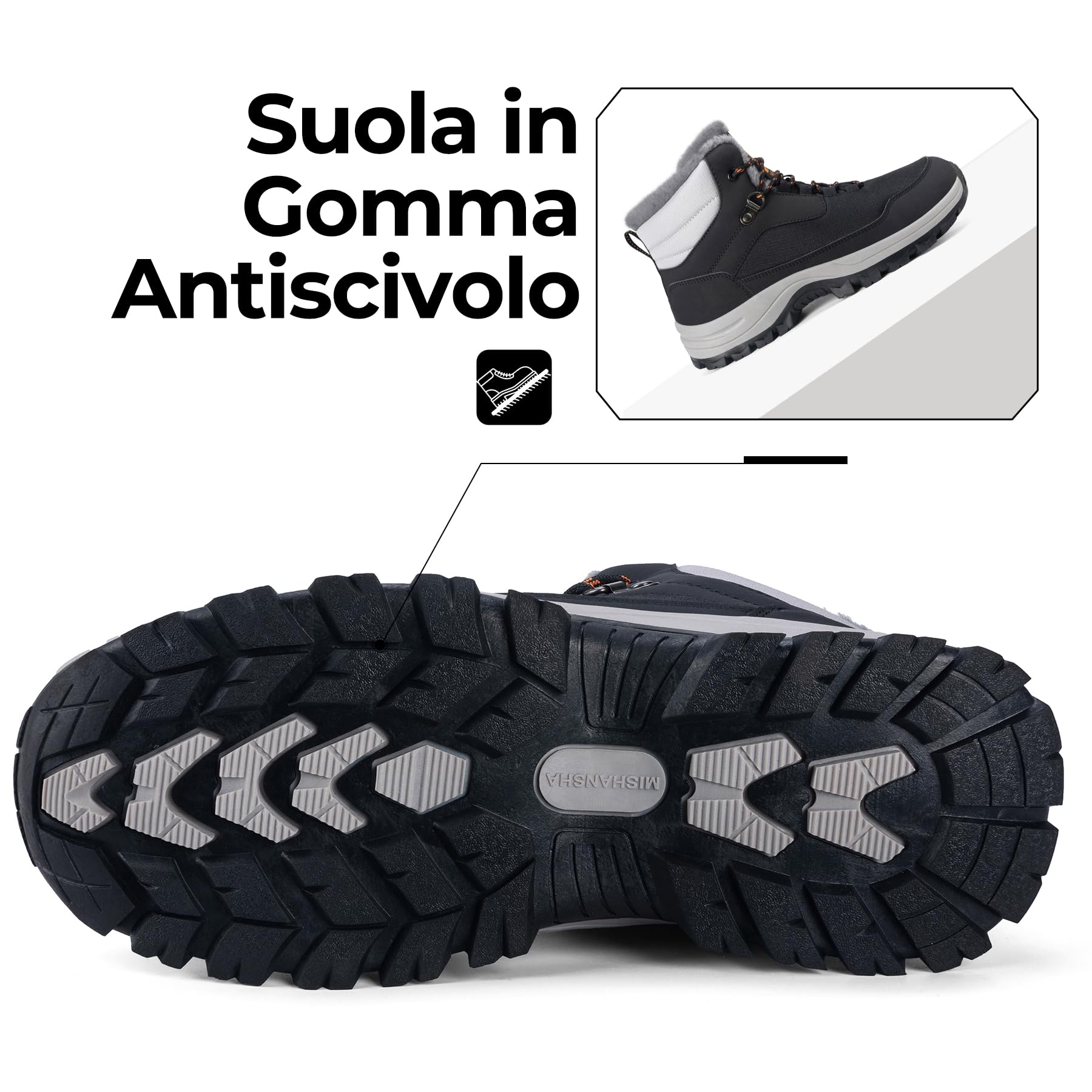 Mishansha Stivali Donna Invernali Scarpe da Escursionismo Antiscivolo Scarponi Trekking 36-42 EU