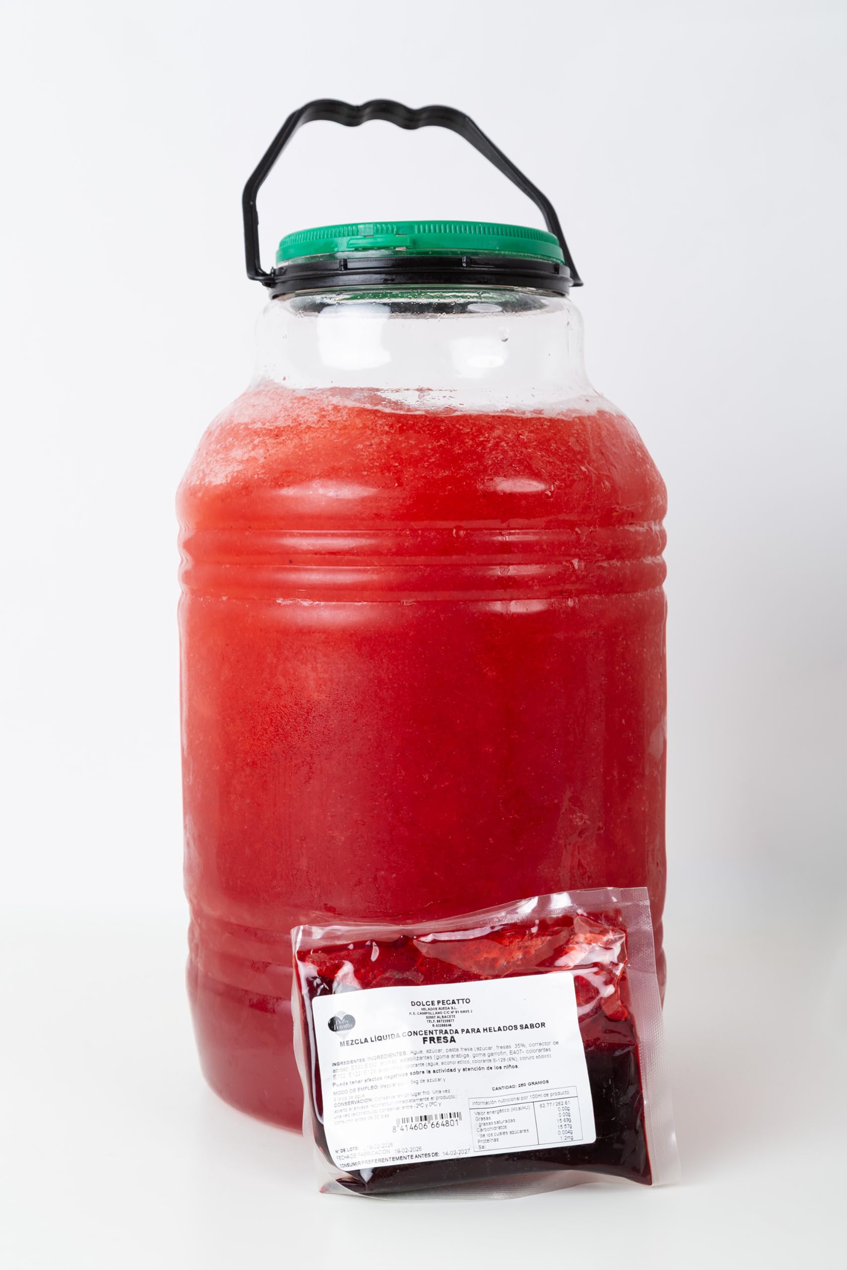 Preparado concentrado para granizado sabor fresa DOLCE PECATTO 10 LITROS