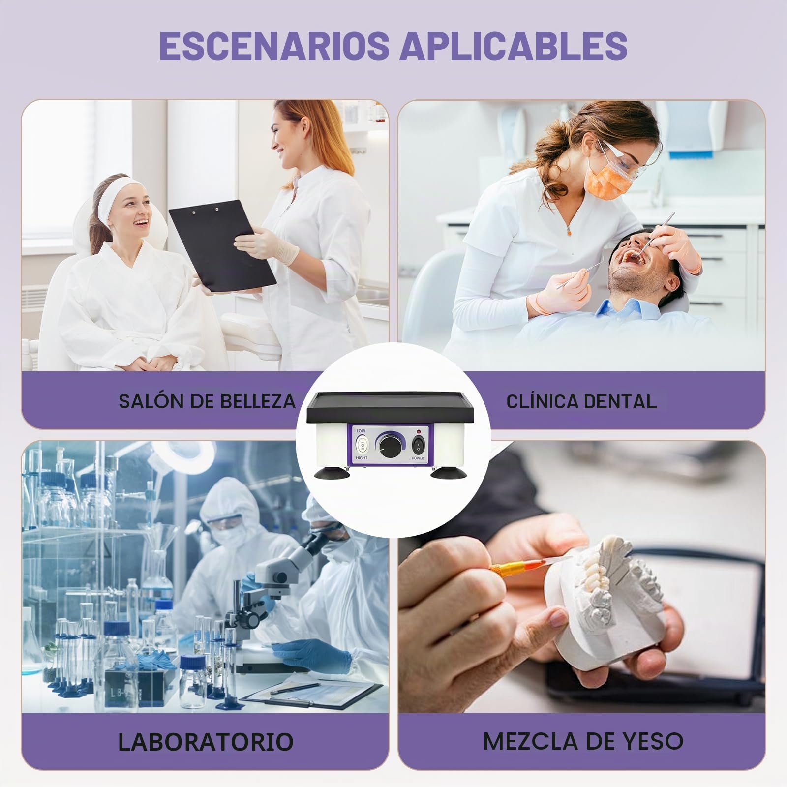 Placa vibratoria para Yeso, 8" x 6" Mezclador Oscilador Dental,120W Velocidad Ajustable Placa Vibratoria Eléctrica,Vibrador Dental para Laboratorio Dental,para Mezclar Yeso y modelar