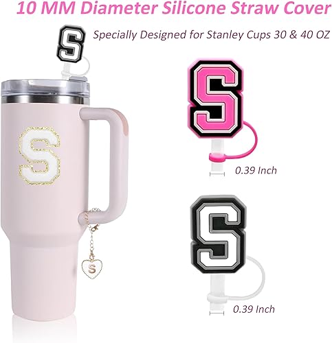 Miniatura 3 de Vvbbt (2+2+2 2 fundas de silicona para popote) diseñadas para accesorios de tazas Stanley de 30 y 40 onzas, 2 dijes de mango de identificación con