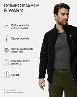 Vista 2 de DANISH ENDURANCE Chaqueta de forro polar para hombre, térmica, cremallera completa, transpirable
