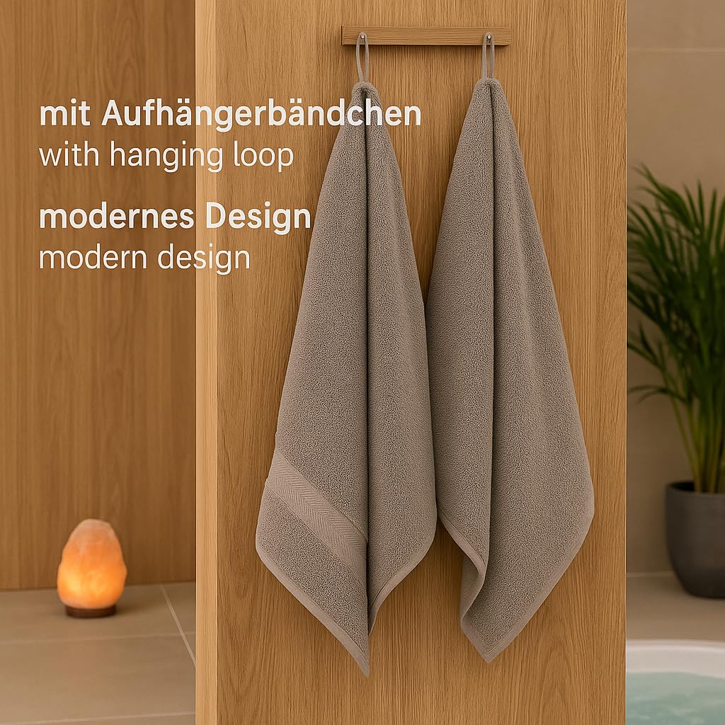 Betz Juego de 6 Toallas de Lavabo Palermo 100% Algodon 50x100 cm Colores Diversos Color Gris Piedra