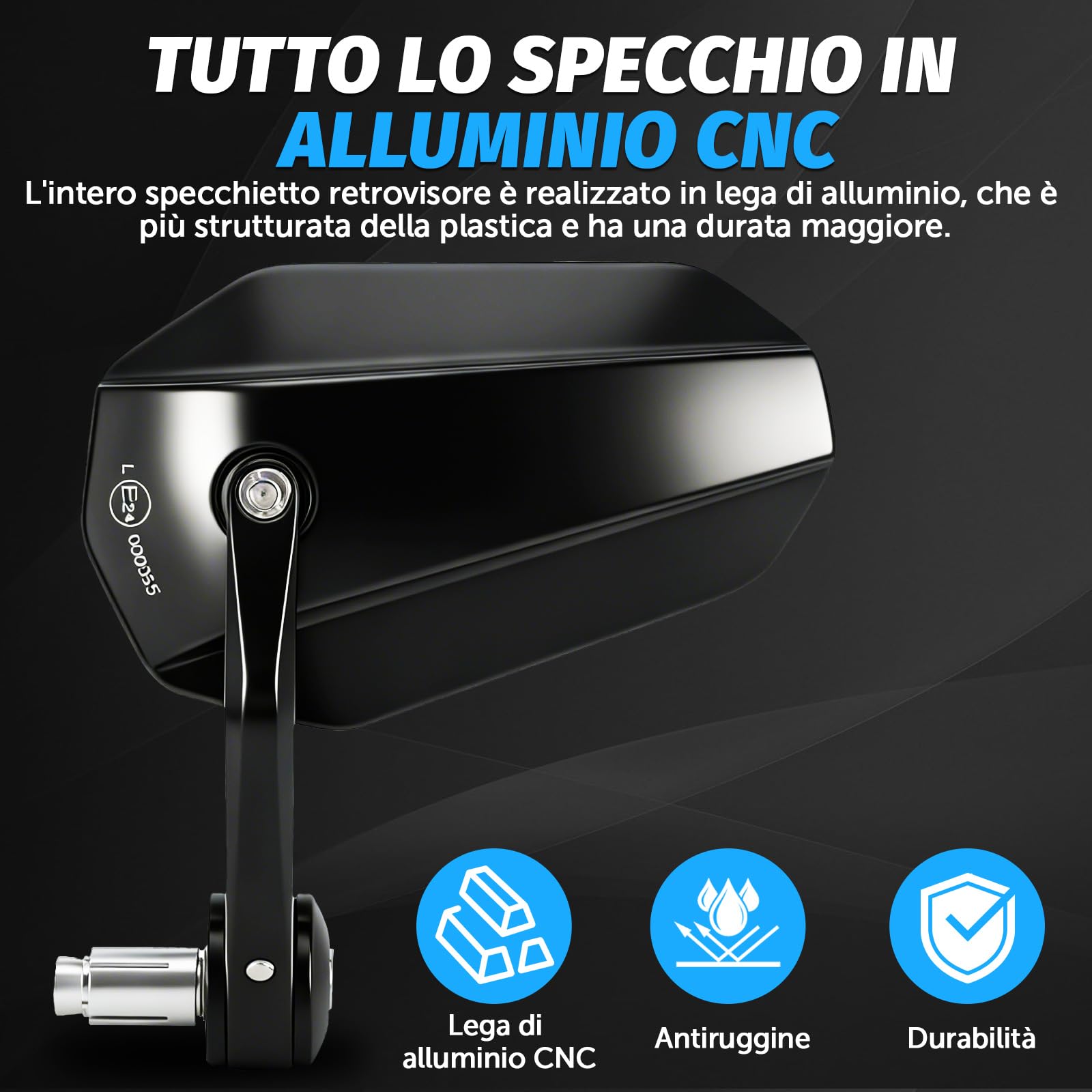 Specchietti Moto Manubrio Omologati Specchietto Moto Specchietti End Bar Universali per Scooter Cruiser Naked