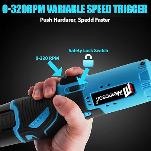 Miniatura 6 de Juego de llaves de trinquete eléctricas inalámbricas de 3/8 pulgadas, juego de llaves de trinquete de potencia de disparo de velocidad variable
