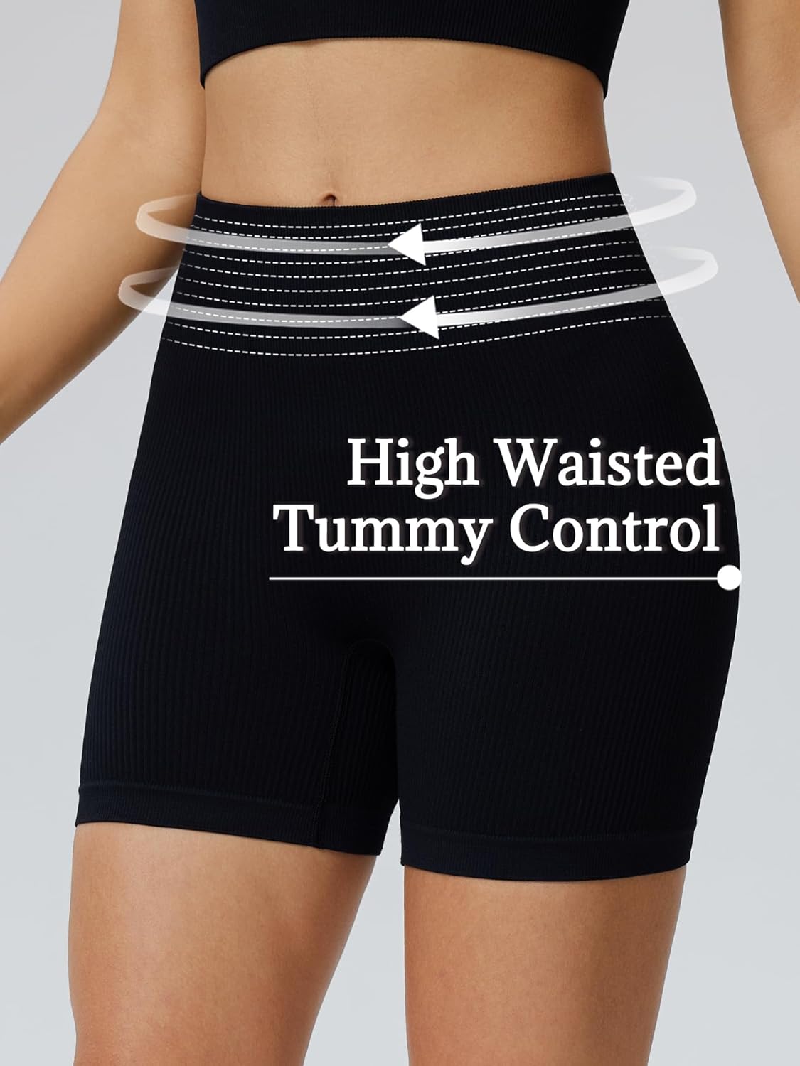 Women's Workout Gym Shorts – 5” High Waist Seamless Tummy Control, Biker Shorts Booty Athletic Shorts for Yoga - Image 3