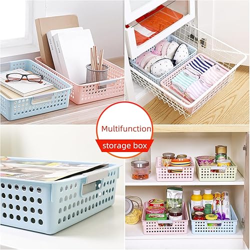 Miniatura 6 de Paquete de 4 bandejas de papel de organización y almacenamiento para el aula con capacidad para papel 4A, cestas organizadoras de papel para