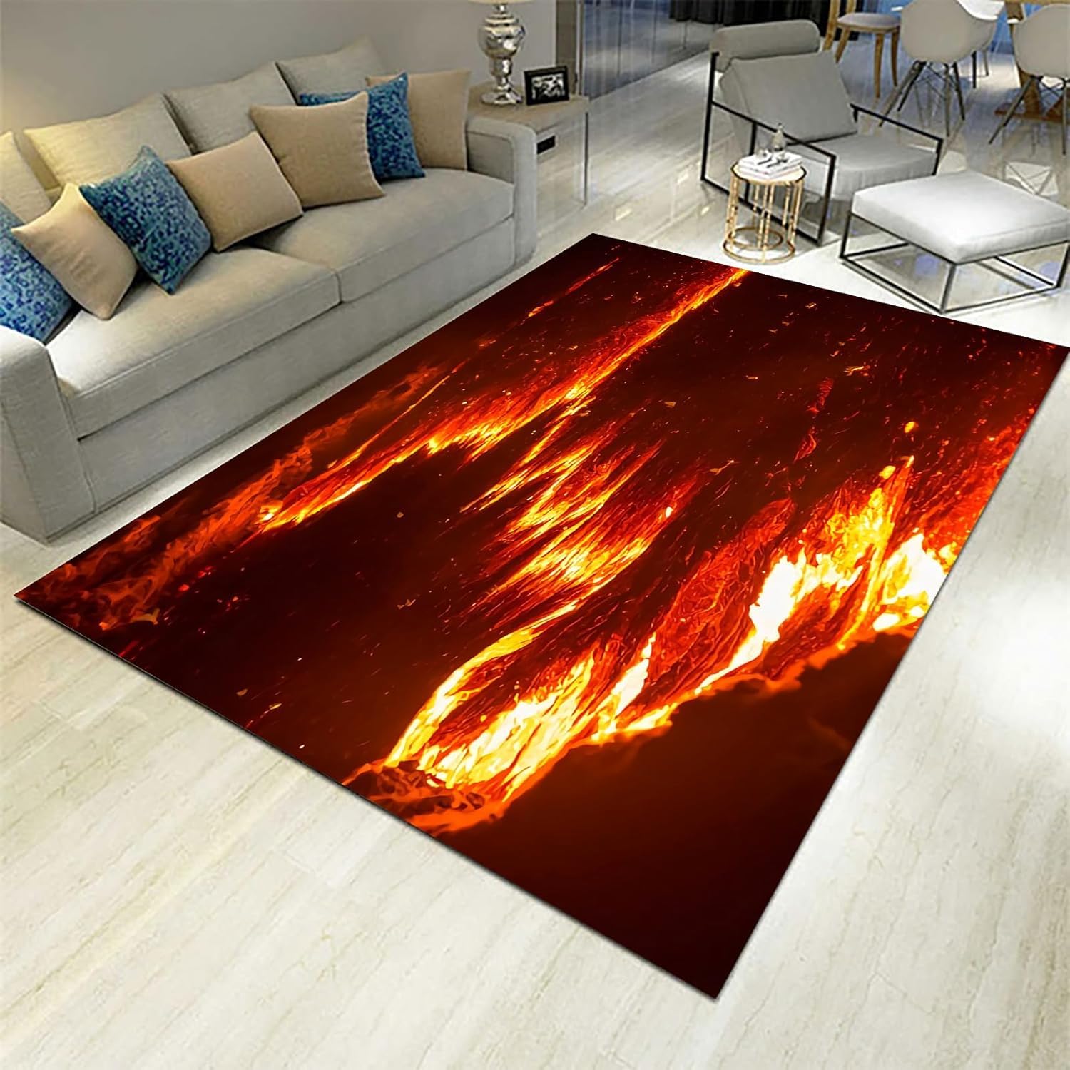Tapis de chambre sans peluches résistant aux taches tapis mousse à mémoire 160 x 230 cm