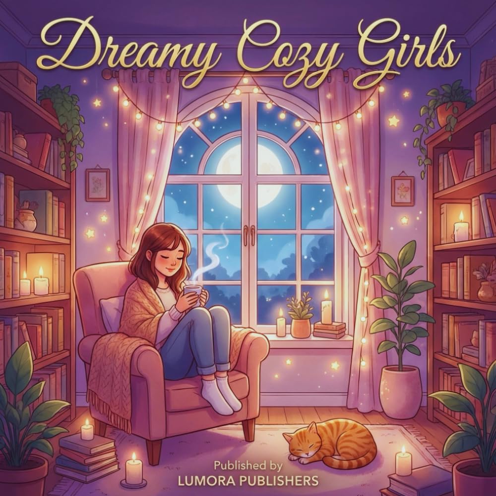 Dreamy Cozy Girls: A Cozy Coloring Book for Adults and Teens with 100 Beautiful Illustrations for Relaxation and Stress Relief