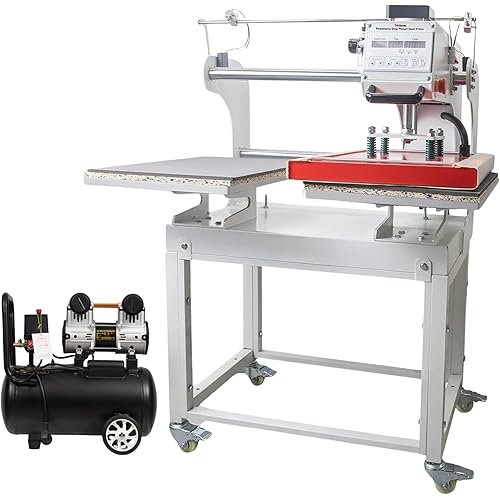 InkSonic 16"x24" Pneumatic Heat Press Machine, Sliding Dual Platen Commercial 40x60cm Large Heat Press, with Adjustable Laser Positioning & Movable Stand, Heat Press for T-Shirts