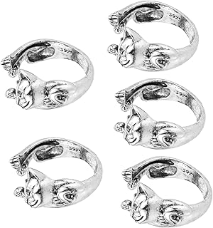 Kisangel 5pcs Stitch Ring for Crochet Cat Shape Ring Braided Loop Yarn Knitting Aid