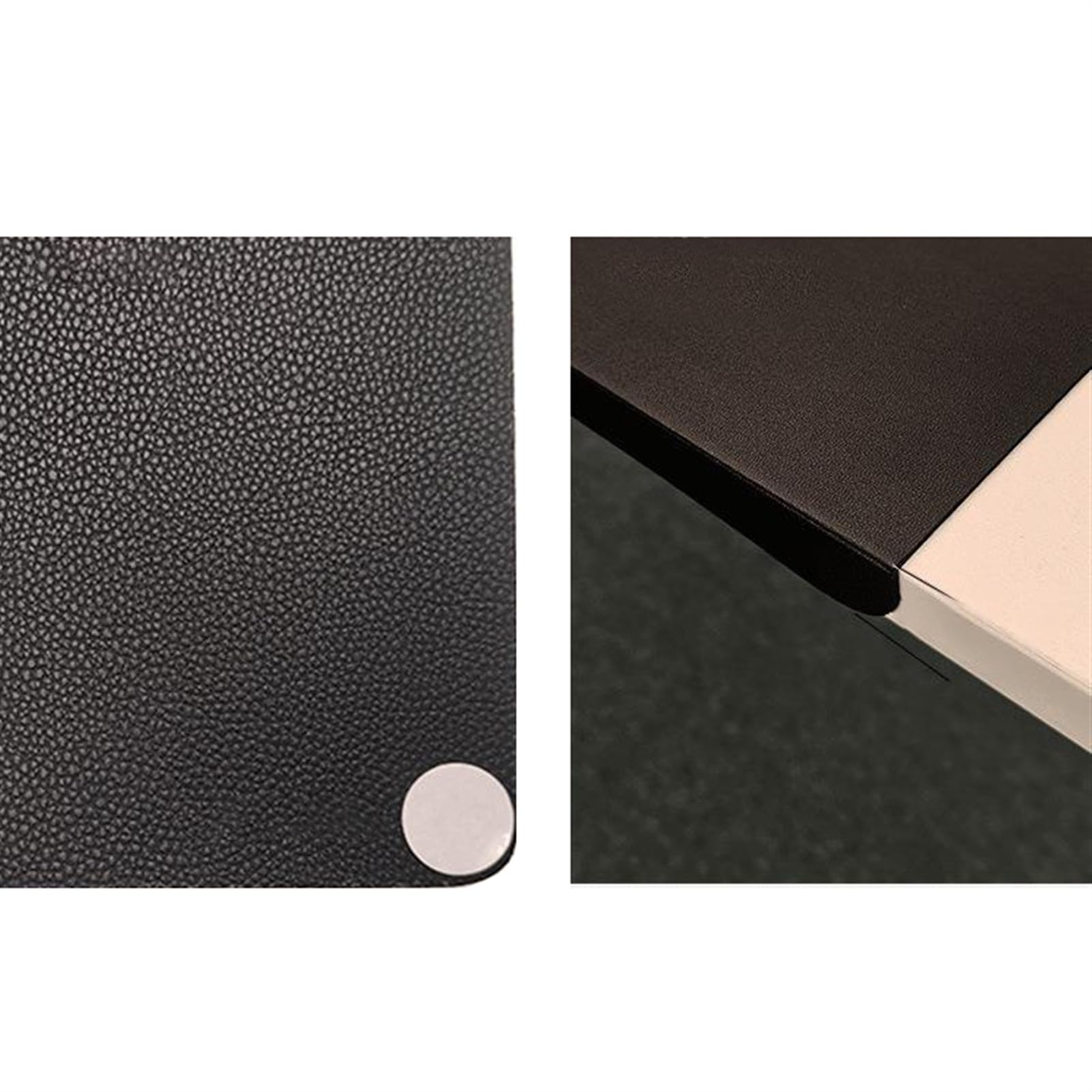 Lifup Sottomano da Scrivania in Similpelle Impermeabile, Struttura in Acciaio con Profilo a L, Nero 40 x 30 x 2 cm