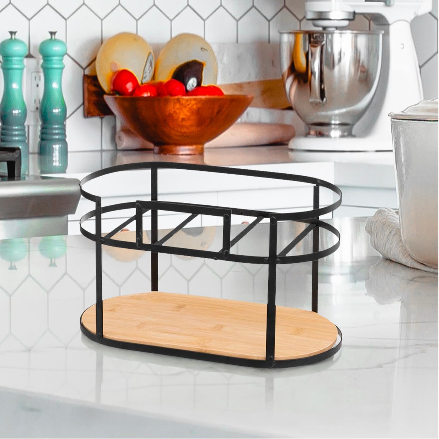 Avilia Dispenser con rubinetto, Fontana Di Vetro Per Bevande con capacità di 6,6L con Supporto in Metallo e 6 Bicchieri
