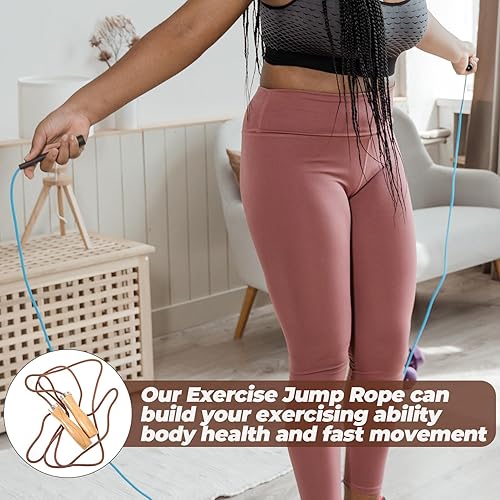 Miniatura 9 de YARNOW Weighted Jump Rope with Ergonomic Leather Handles for Fitness Exercise Smooth Genuine Leather Skipping Rope for Home and Gym Workouts