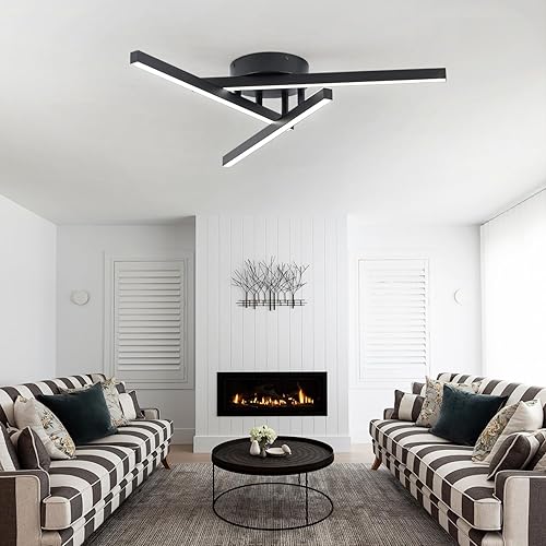 Candelabros negros modernos, lámpara LED de 3 luces, lámparas contemporáneas para comedor, sala de estar, isla de cocina, 30 W, color negro