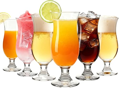 Miniatura 1 de DTREEL L60544 - Juego de 6 vasos de cóctel de 13.9 fl oz, vasos transparentes para café helado, vasos de batido y vasos largos para beber, ideal