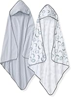 Burt's Bees Baby Hooded Towels - 100% Organic Cotton Knit Terry, Super Soft Absorbent Single Ply for Newborns