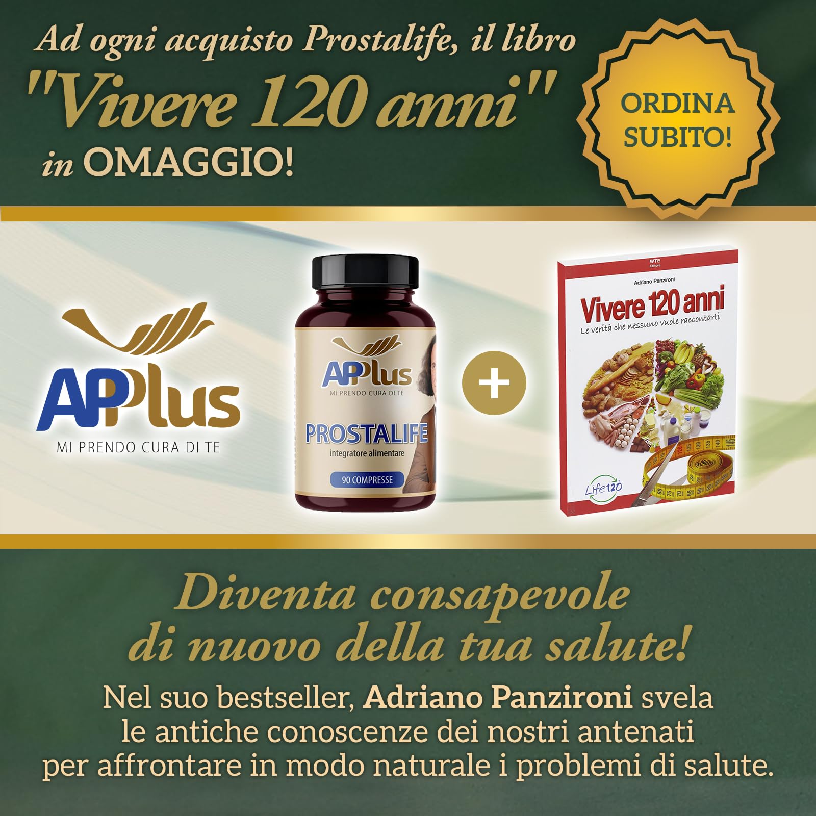 AP PLUS Prostalife – Integratore Prostata Uomo per il Benessere Urinario, Serenoa Repens, Ortica, Pygeum Africanum, Beta Sitosteroli | 90 Compresse