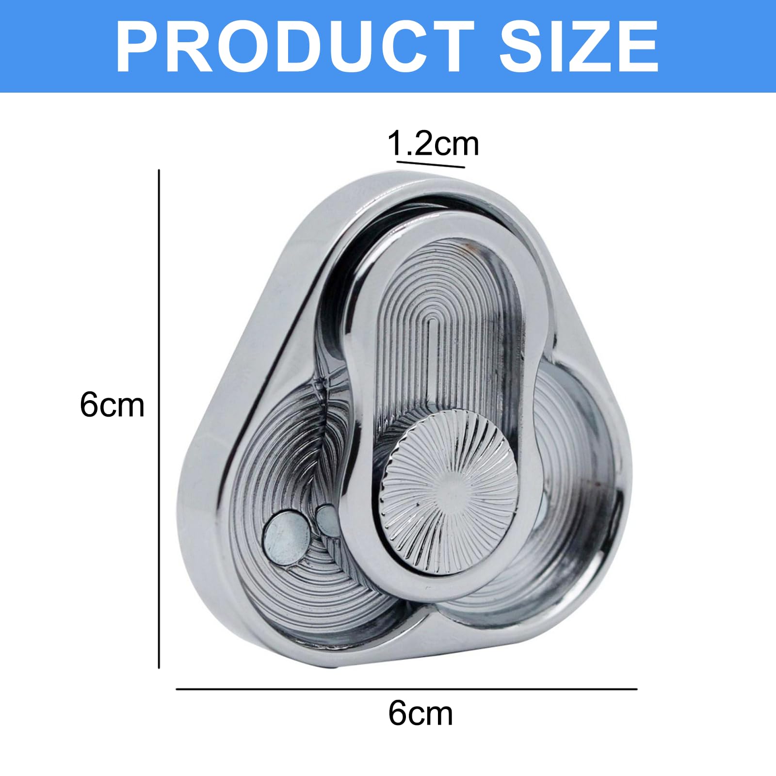 Magnetic Metal Fidget Toy for Adults Silver Triangular Spinner Slider for ADHD Stress Relief, Anxiety, Office Desk Toy - Image 2